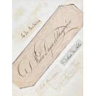 MANUSCRITO- 5 Folhas com 64 assinaturas de personalidades importantes, das quais destacamos: Duque de Palmela, D. Pedro IV, Duque de Saldanha, Sá da Bandeira, Costa Cabral, entre outros.