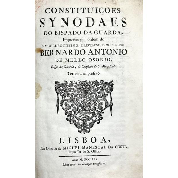CONSTITUIÇÕES SYNODAES DO BISPADO DA GUARDA