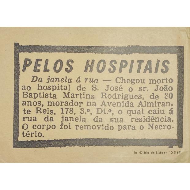 PACHECO, Luiz. - PELOS HOSPITAIS: Da Janela á Rua. 