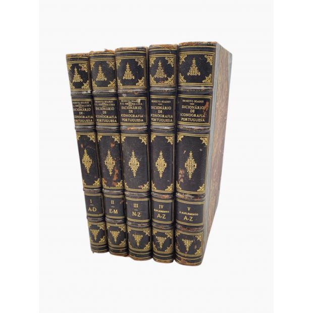 SOARES E HENRIQUE DE CAMPOS FERREIRA LIMA, Ernesto. - DICIONÁRIO DE ICONOGRAFIA PORTUGUESA. (Retratos de portugueses e de estrangeiros em relações com Portugal). 1º Volume (ao Volume V - II Suplemento).
