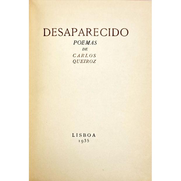QUEIROZ, Carlos. – DESAPARECIDO. Poemas de… 