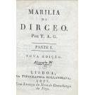 GONZAGA, Tomás António. - MARILIA DE DIRCEO. Por T. A. G. Primeira Parte (e terceira Parte). 