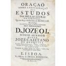 MESQUITA, Jozé Caietano. - ORAÇÃO SOBRE A RESTAURAÇÃO DOS ESTUDOS DAS BELAS ARTES.  