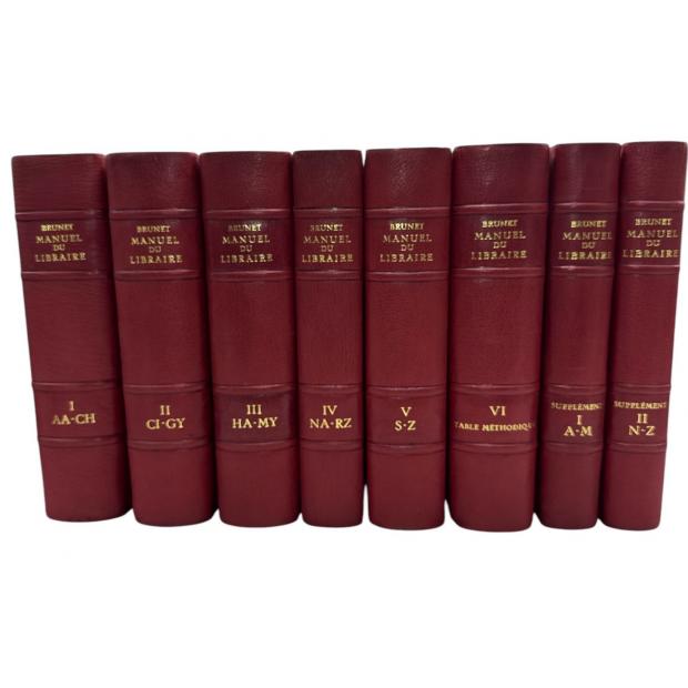 BRUNET, Jacques-Charles. - MANUEL DU LIBRAIRE ET DE L'AMATEUR DER LIVRES. Tome Premier (ao Tome Sixième + 2 Suplementos). 