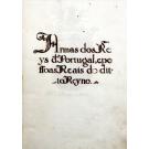 MANUSCRITO - NOBILIARIO LUZITANO, que conthem as armas das pessoas Reais e dos Titulares, e mais Familias deste Reino de Portugal. Tomo 1º. Séc. XVII. 