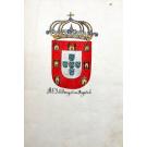 MANUSCRITO - NOBILIARIO LUZITANO, que conthem as armas das pessoas Reais e dos Titulares, e mais Familias deste Reino de Portugal. Tomo 1º. Séc. XVII. 