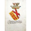 MANUSCRITO - NOBILIARIO LUZITANO, que conthem as armas das pessoas Reais e dos Titulares, e mais Familias deste Reino de Portugal. Tomo 1º. Séc. XVII. 