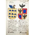 MANUSCRITO - NOBILIARIO LUZITANO, que conthem as armas das pessoas Reais e dos Titulares, e mais Familias deste Reino de Portugal. Tomo 1º. Séc. XVII. 