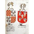 MANUSCRITO - NOBILIARIO LUZITANO, que conthem as armas das pessoas Reais e dos Titulares, e mais Familias deste Reino de Portugal. Tomo 1º. Séc. XVII. 