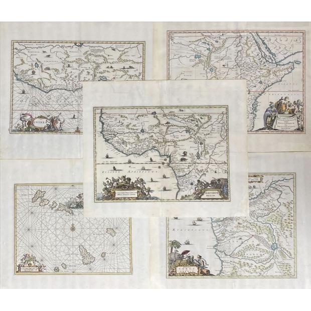 MAPA - OGILBY. 5 Mapas de África. 1670
