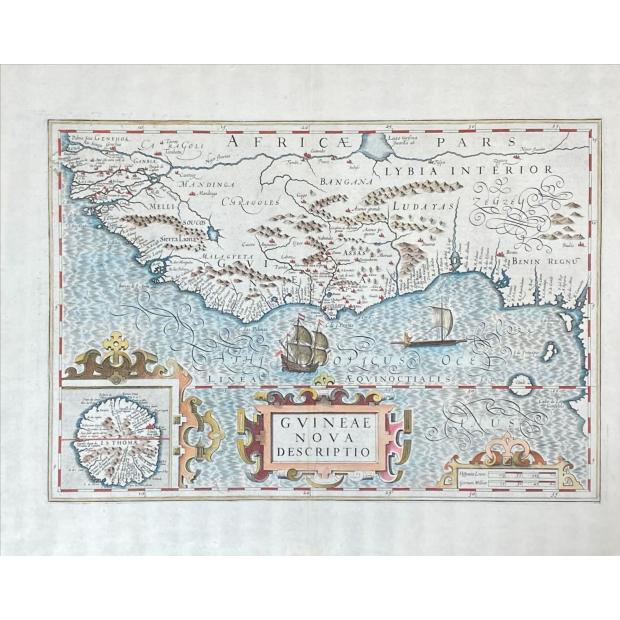 MAPA - Onduis. Gvineae Nova Descriptio. 1606.
