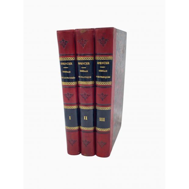 SPENCER, HERBERT. - ESSAIS DE MORALE DE SCIENCE ET D'ESTHÉTIQUE. Vol. I (a III).