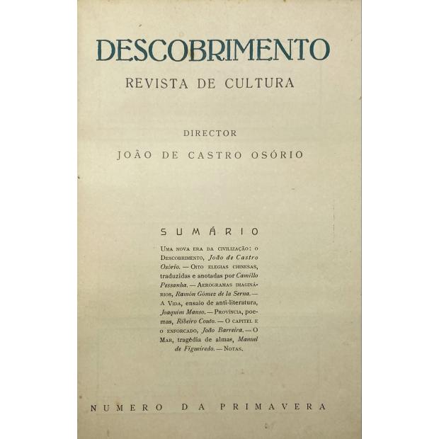 DESCOBRIMENTO. Revista de Cultura. Director: João de Castro Osório. Nº 1 (ao Nº 6/7). 