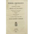 MEMORIA CHRONOLOGICA ácerca do Descobrimento das terras do Preste João das Indias e embaixadas que a elle enviaram os portuguezes.