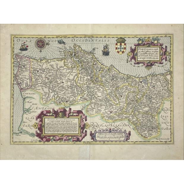 MAPA. PORTUGALLIAE QUE OLIM LUSITANIA, novissima et exactissima descriptio, Auctore Vernando Alvaro Secco et de integro emendata, anno 1600.
