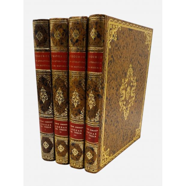 CORREIA, Gaspar. - LENDAS DA INDIA. Volume Primeiro (ao Quatro). Introdução e revisão de M. Lopes de Almeida. 