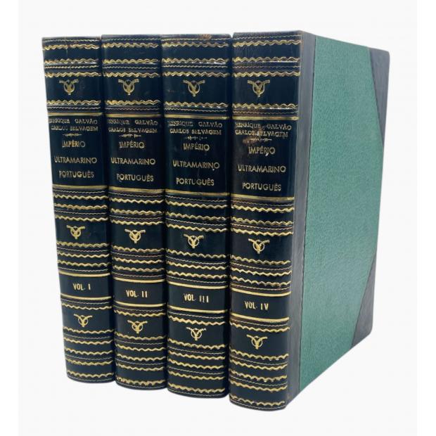 GALVÃO E CARLOS SELVAGEM, Henrique. - IMPÉRIO ULTRAMARINO PORTUGUÊS. Monografia do Império. Vol. I - Introdução. Cabo Verde-Guiné; II - Guiné (continuação), S. Tomé e Príncipe; III - Angola; IV - Moçambique, Índia, Macau, Timor. 