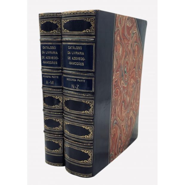 SANTOS, José dos. - CATÁLOGO DA IMPORTANTE E PRECIOSA LIVRARIA QUE PERTENCEU AOS NOTAVEIS ESCRITORES E BIBLIÓFILOS CONDES DE AZEVEDO E DE SAMODÃES. Vol. I (e II). 