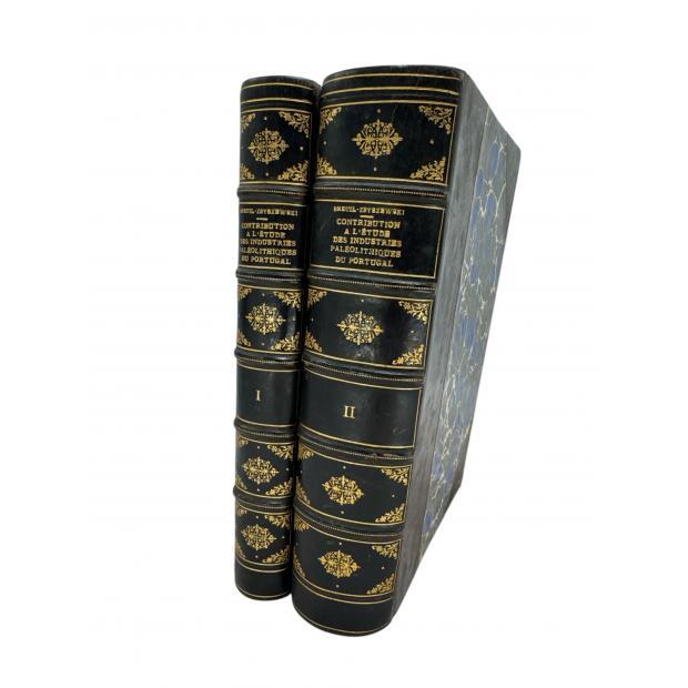 BREUIL ET G. ZBYSZEWSKI, L'Abbé. - CONTRIBUITION Á L´ÉTUDE DES INDUSTRIES PALÉOLITHIQUES DU PORTUGAL et de leurs rapports avec la éologie du Quaternaire. Les principaux gisements des deux rives de l'ancien esturaire du Tage. Volume I (e II).
