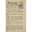 GERMINAL. Mensário dedicado aos trabalhadores. Director: Emilio Costa. Editor: Mario Costa.