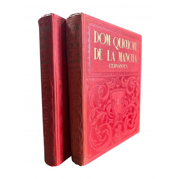 CERVANTES SAAVEDRA, Miguel de. - O ENGENHOSO FIDALGO DOM QUIXOTE DE LA MANCHA. Tradutores Visconde de Castilho e de Azevedo. Com desenhos de Gustavo Doré gravados por H. Pisan. Tomo I (e II). 