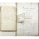 MANUSCRITOS. GARNIER, Abade. - MÉMOIRE SUR LES MÉDAILLES PORTUGAISES. Lisboa, 1 de outubro de 1782. In-8º de 36 folhas.  Junto com: MÉMOIRE SUR LES MONNOIES DE PORUGAL. POUR SERVIR DE REPONSES AUX QUESTIONS PROPOSÉES PAR MONSEIGNEUR LE DUC DE PRASLIN. In-4º de 14 folhas.