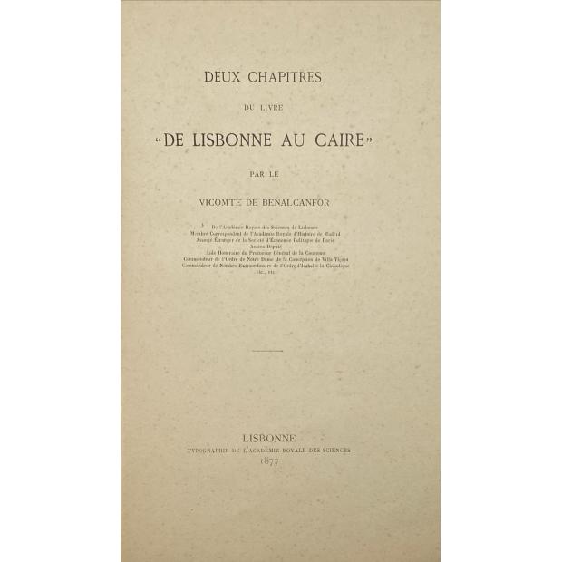 BENALCANFOR, Visconde de. - DEUX CHAPITRES DU LIVRE 