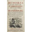 FEDERICO, II di Prussia - MEMOIRES POUR SERVIR A L'HISTOIRE DE LA MAISON DE BRANDEBOURG. Nouvelle Edition. 