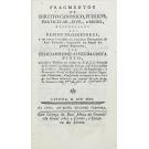 COSTA PINTO, Feliciano José Alves da. - FRAGMENTOS DE DIREITO CANONICO, PÚBLICO, PARTICULAR, CIVIL E RÉGIO, offerecidos aos sabios professores