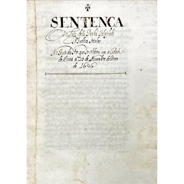 MANUSCRITO. AUTO DE FÉ - SENTENÇA. 1626