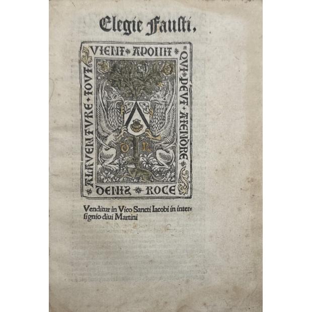 ANDRELINUS, Publius Faustus. - ELEGIE FAUSTI.