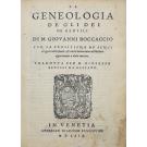 BOCCACCIO, Giovanni. - LA GENEOLOGIA DE GLI DEI DE GENTILI DI M GIOVANNI BOCCACCIO