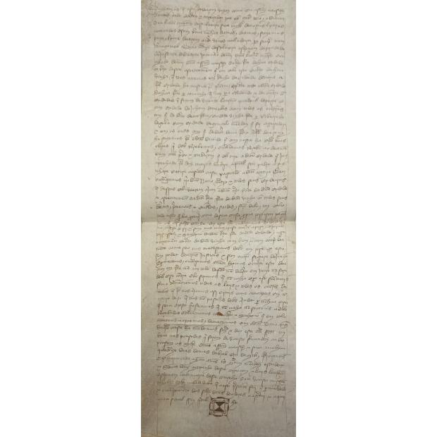 MANUSCRITO. CARTA DE DOAÇÃO. ÉVORA. 1413.