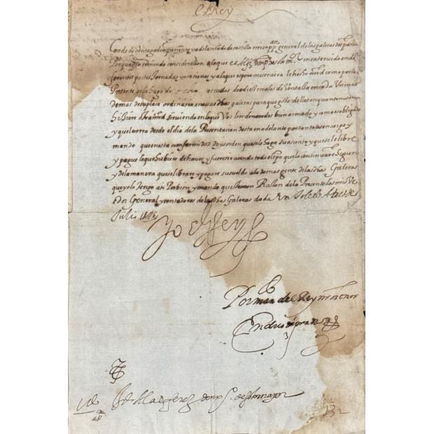 MANUSCRITO. D. FILIPE I (Felipe II de Espanha). CARTA DE MERCÊ. 1596.