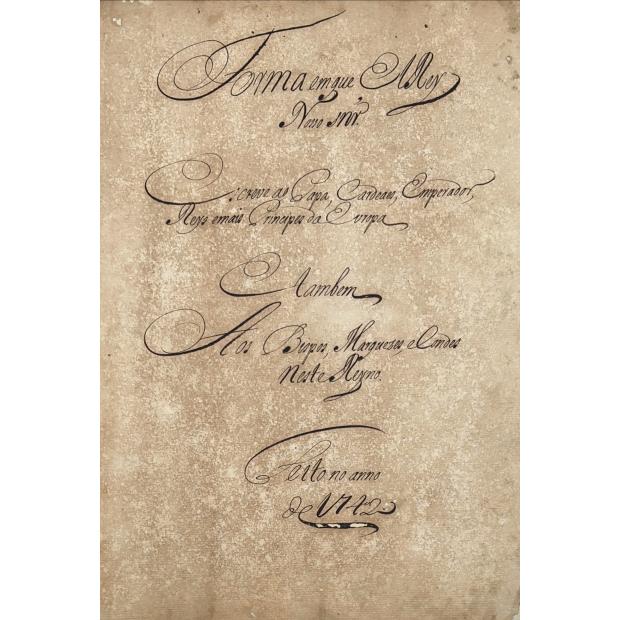 MANUSCRITO. FORMULÁRIO DOS TRATAMENTOS DE COMO SE DEVEM FAZER AS CARTAS. Séc. XVIII.
