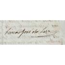 MANUSCRITO. CARTA DE SIMÃO JOSÉ DA LUZ SORIANO dirigida ao General Augusto Xavier Palmeirim. 