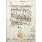 MANUSCRITO. CARTA DE ADMISSÃO NA ORDEM DO CONVENTO DE CRISTO. 1580
