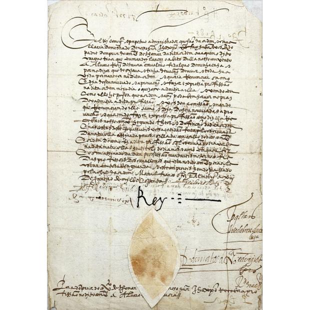 MANUSCRITO. CARTA DE ADMISSÃO NA ORDEM DO CONVENTO DE CRISTO. 1580
