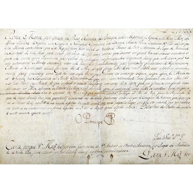 MANUSCRITO. D. MARIA - PRINCIPE REGENTE D. JOÃO VI. VILLA RICA (Brasil). 1794