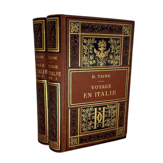 TAINE, H. - VOYAGE EN ITALIE. Tome I - Naples et Rome. Neuvième édition. Tome II - Florence et Venise. Huitième Édition.