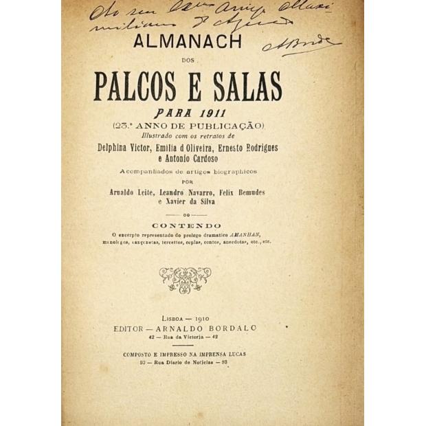 ALMANACH DOS PALCOS E SALAS PARA 1911. 23º ano de publicação.