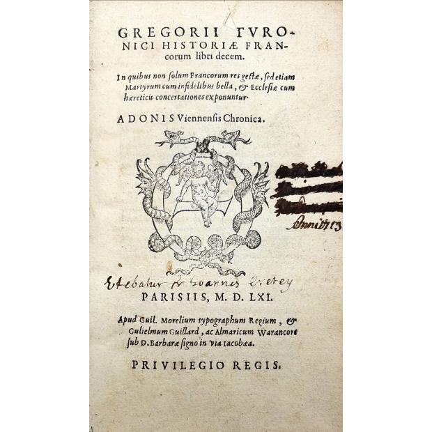 GREGOIRE DE TOURS. 3 obras: