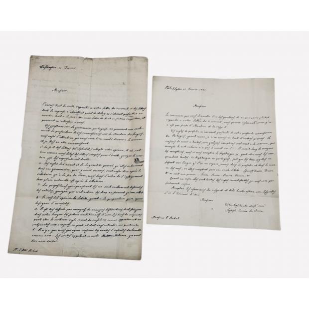 Manuscrito. ABADE CORREIA DA SERRA. 2 cartas