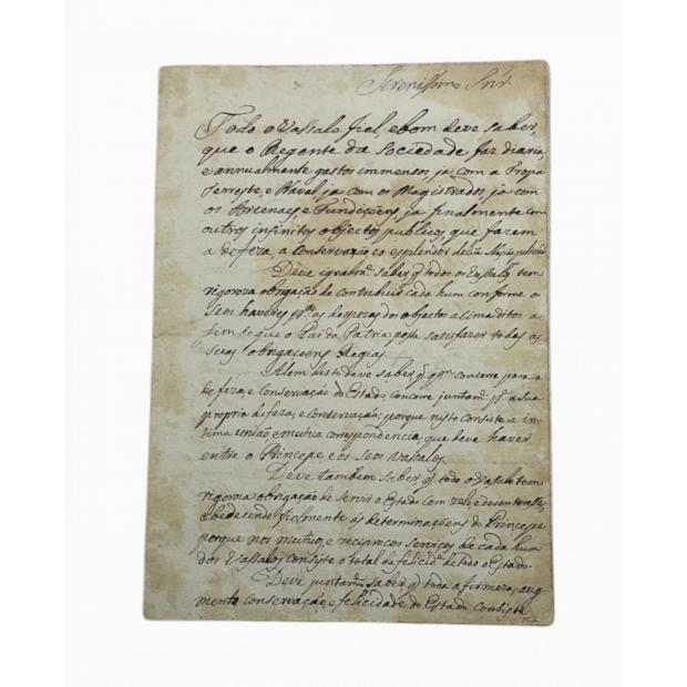 Manuscrito. MEMÓRIA COM PROPOSTAS SOBRE A COMPANHIA DAS VINHAS DO ALTO DOURO