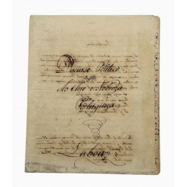 Manuscrito. DISCURSO POLÍTICO AO CLERO E À NOBREZA PORTUGUESA. 1823