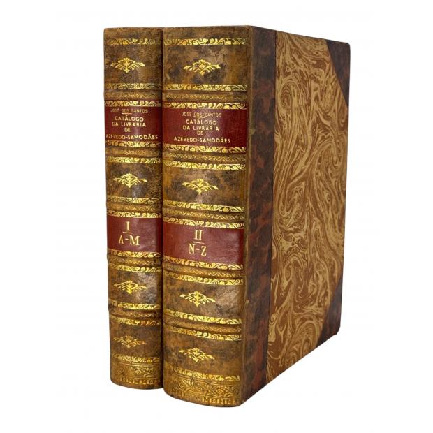 SANTOS, José dos. -  CATÁLOGO DA IMPORTANTE E PRECIOSA LIVRARIA QUE PERTENCEU AOS NOTAVEIS ESCRITORES E BIBLIÓFILOS CONDES DE AZEVEDO E DE SAMODÃES. Vol. I (e II). 
