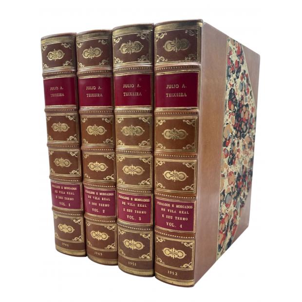 TEIXEIRA, Júlio A. - FIDALGOS E MORGADOS DE VILA REAL E SEU TERMO. Genealogias. Brasões. Vínculos. Vol. I (ao IV).