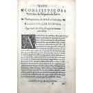 CONSTITVIÇÕES SYNODAES DO BISPADO DO PORTO, ordenadas pelo muyto Illustre & Reuerendishor Dom Frey Marcos de Lisboa Bispo do dito Bispado. Junto com: DO ESTYLO, E OFFICIAES DA IUSTIÇA do Bispado do Porto.  